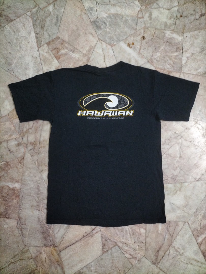 Hawaiian performance surfwear tshirt black