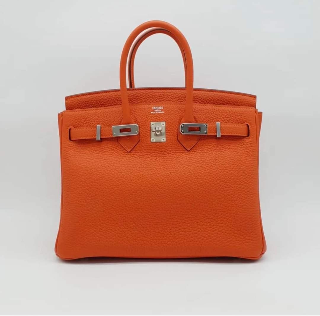 Hermes Kelly 25 Togo 9I Magnolia SHW Stamp C