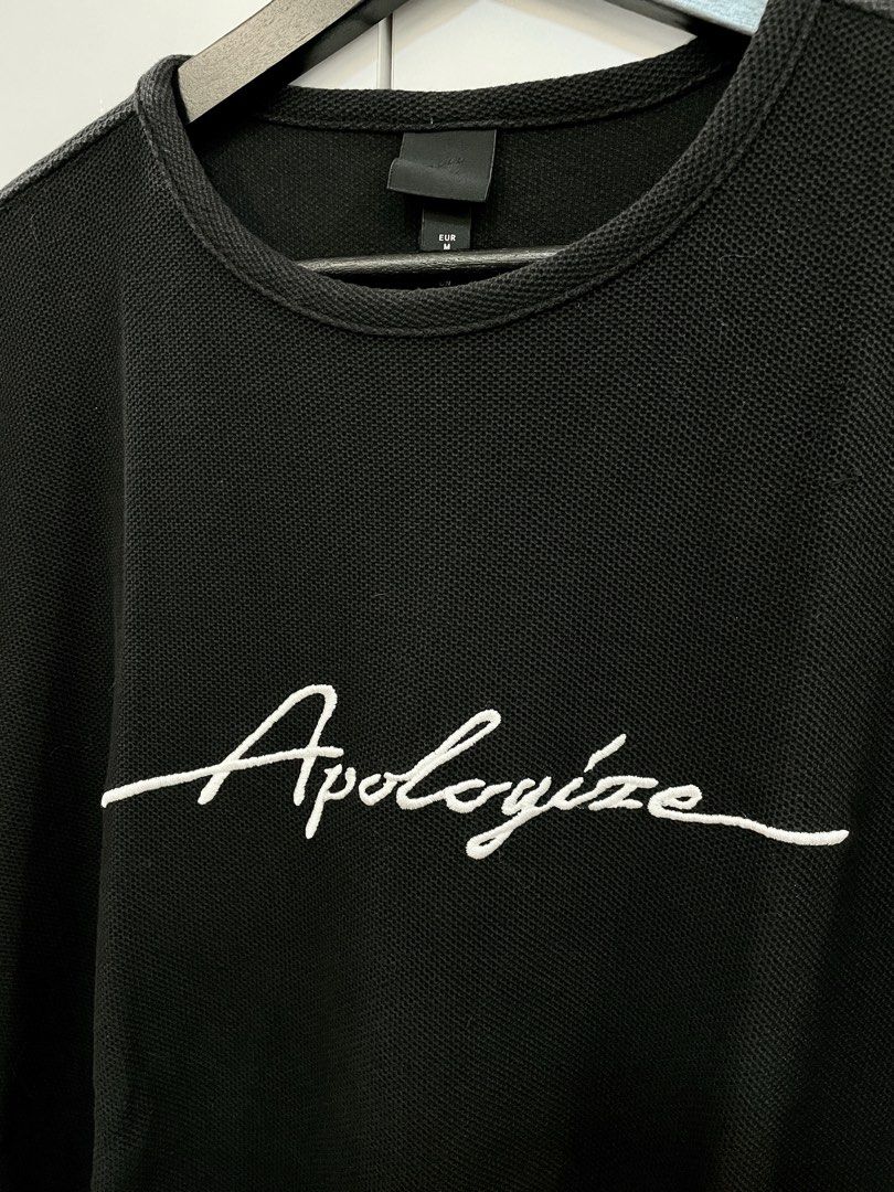 H M Apologize Tee Men s Fashion Tops Sets Tshirts Polo Shirts on Carousell