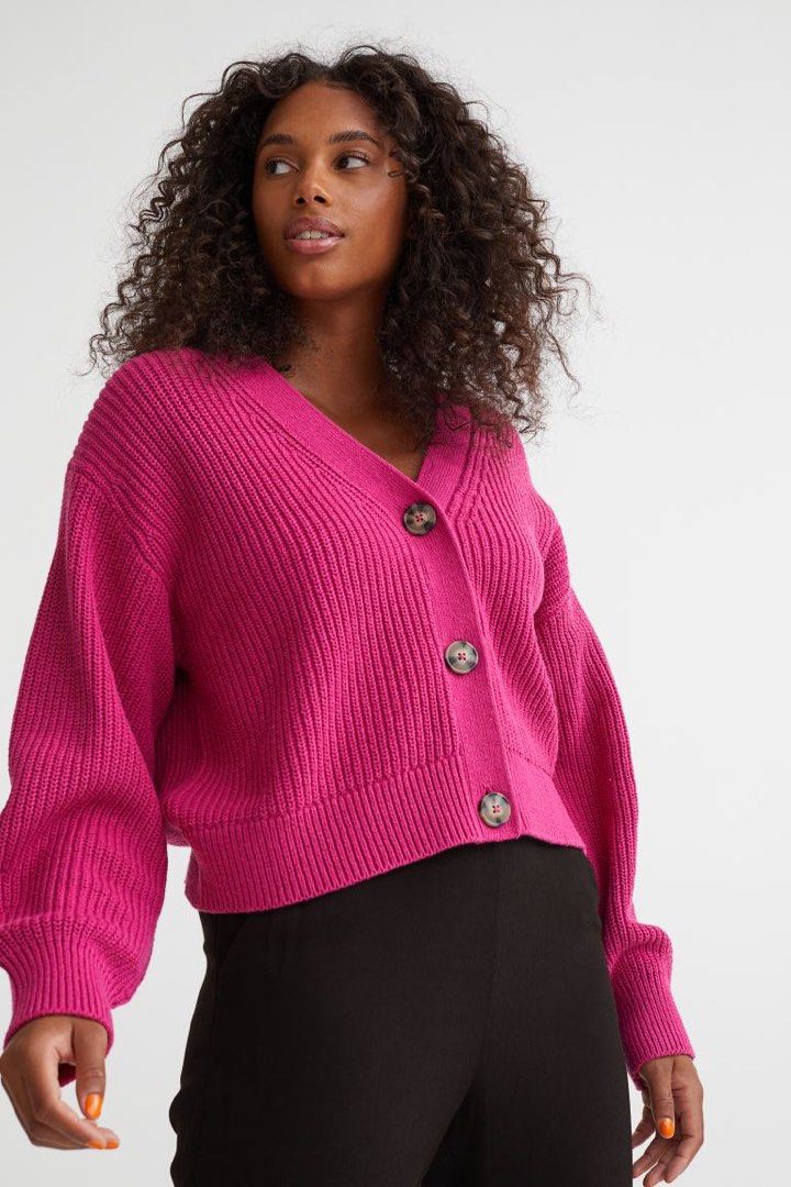 H M Pink Cardigan Women s Fashion Coats Jackets and Outerwear