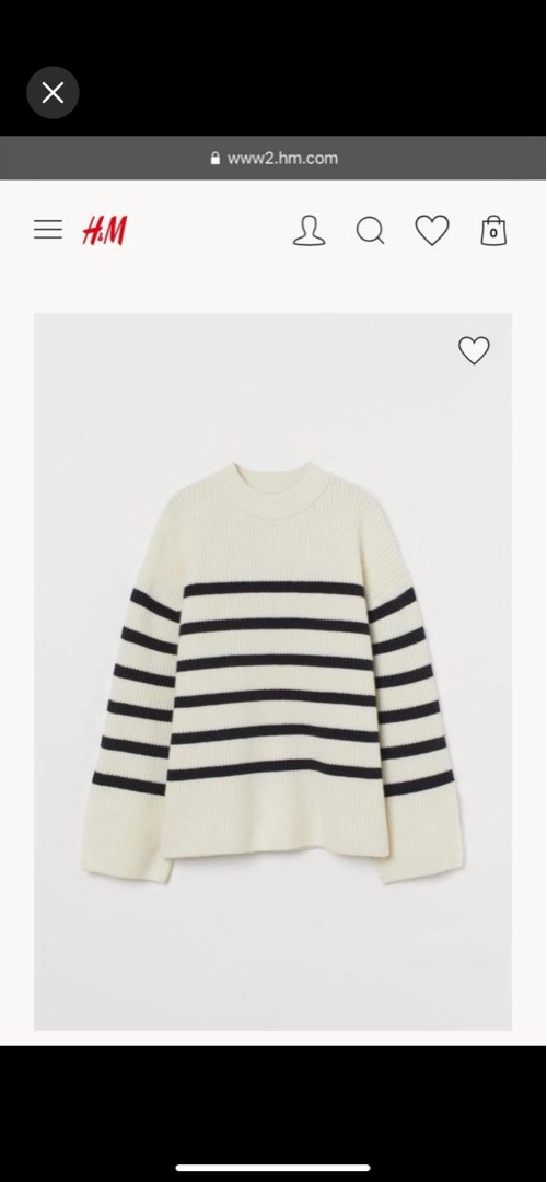 H M Rib Knit Jumper Stripes knitwear Women s Fashion Tops