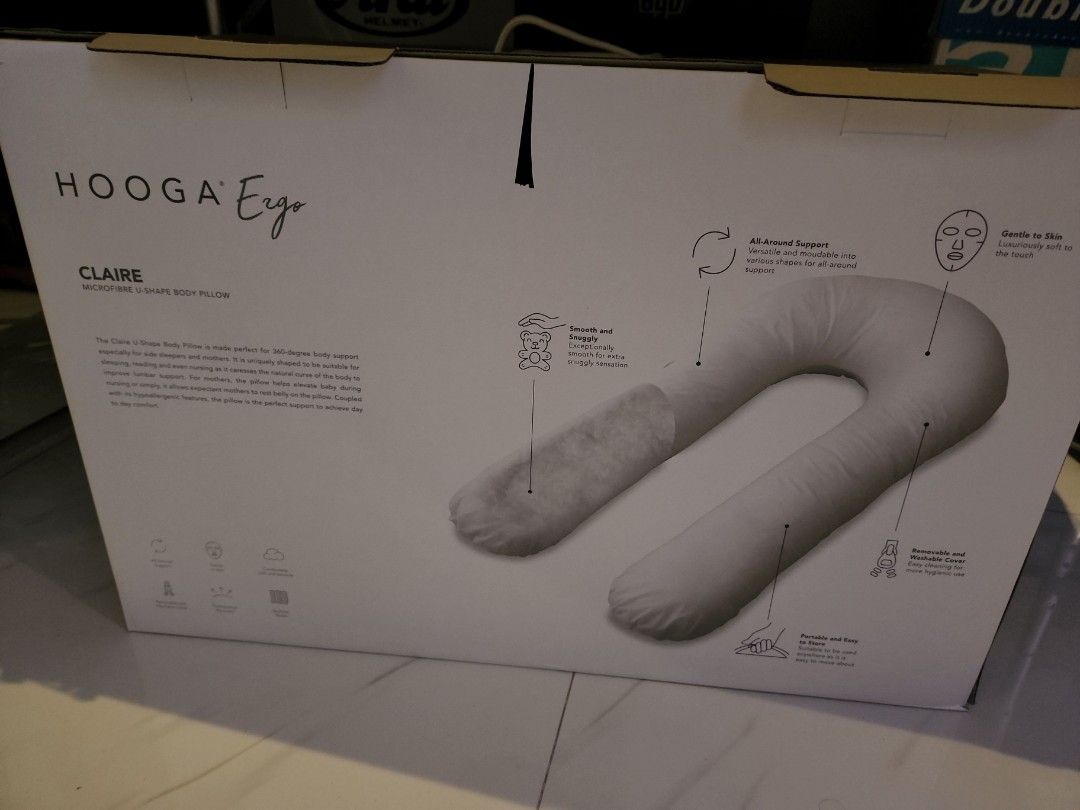 HOOGA Ergo Claire UShape Body Pillow, Furniture & Home Living, Bedding