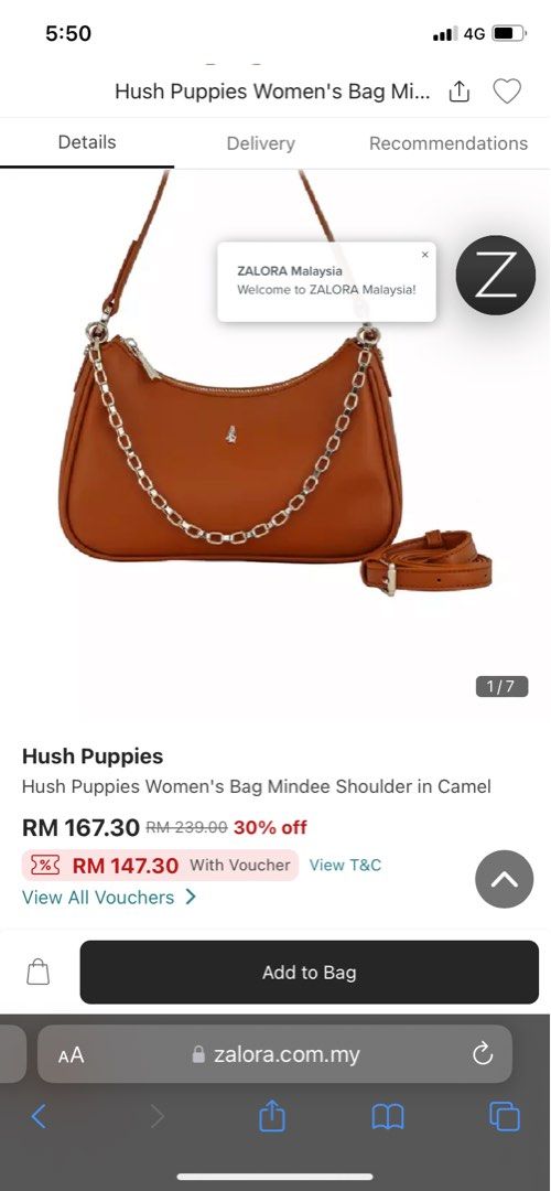 Zalora hush hot sale puppies bag
