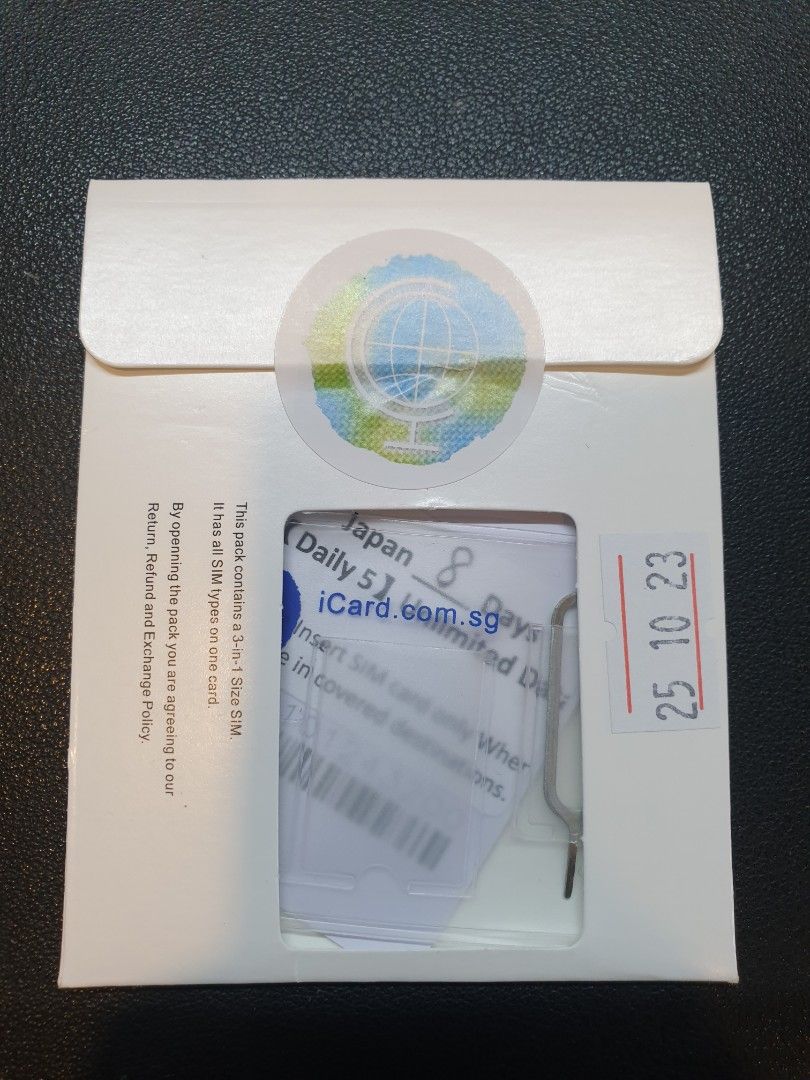 ICC Data Sim card for Japan, Mobile Phones & Gadgets, Mobile & Gadget ...