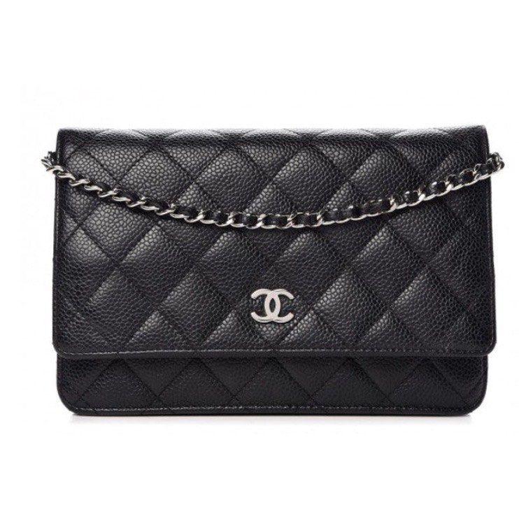 chanel wallet on chain outfit