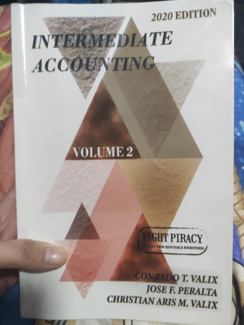 Intermediate Accounting (Category: Textbooks) located in Marilao. Submitted by bong2111 (Listing ID 1238600151, Image 3). Description: Intermediate Accounting 1 2020 Edition - Valix Condition: -with plastic cover -with pen & pencil marks -with minimal highlights -some exercises were answered -good condition ❌Intermediate Accounting 2 SOLD 2020 Edition - Valix Condition: -with plastic cover -with pen & pencil marks -with minimal highlights -great 