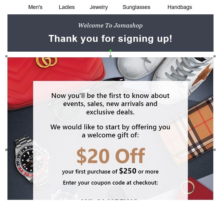 Jomashop $20 off sales