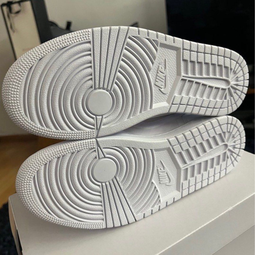 triple white mid jordans