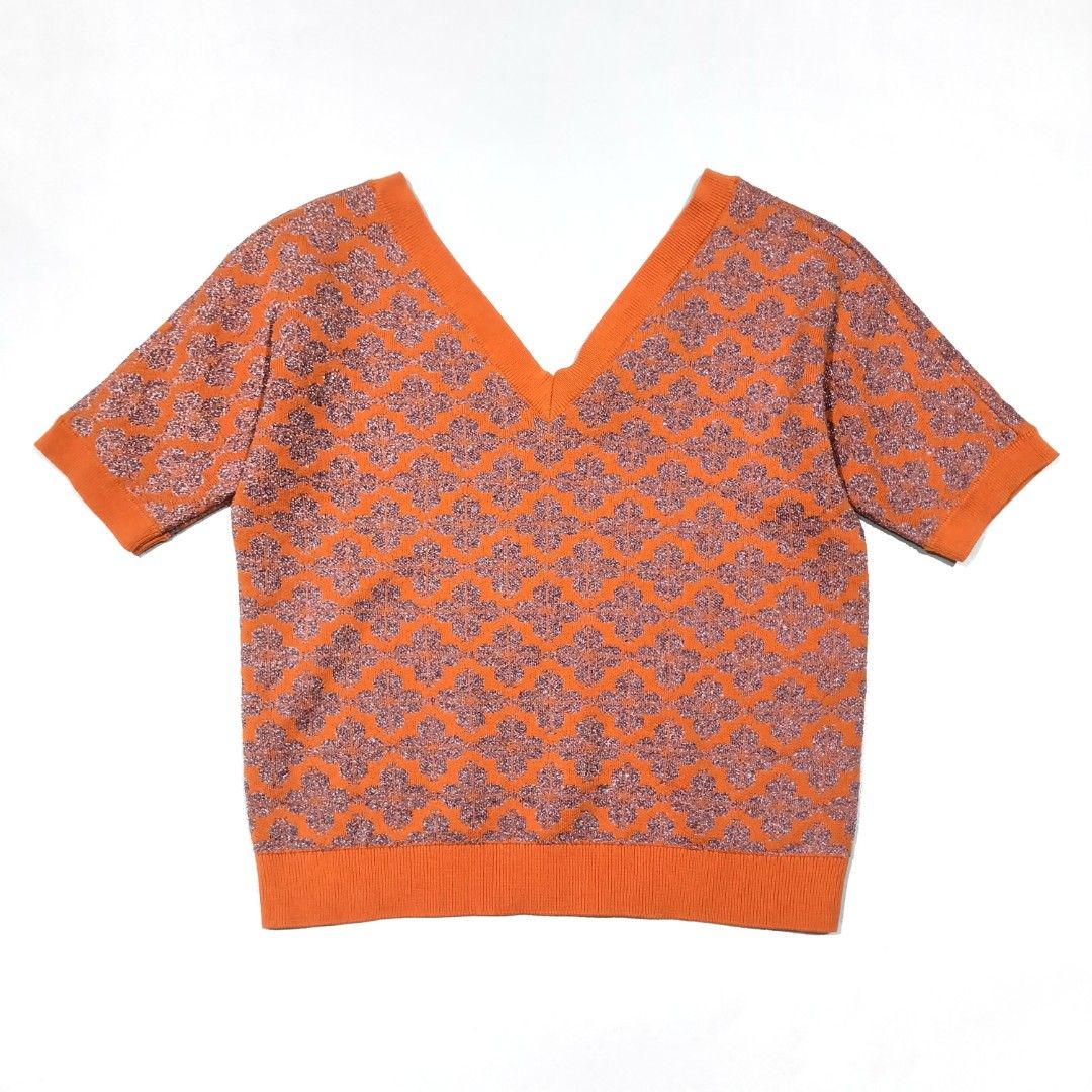 Kate Spade Floral Knit Sweater Blouse in Traffic Orange | New With Tag,  Women's Fashion, Tops, Blouses on Carousell