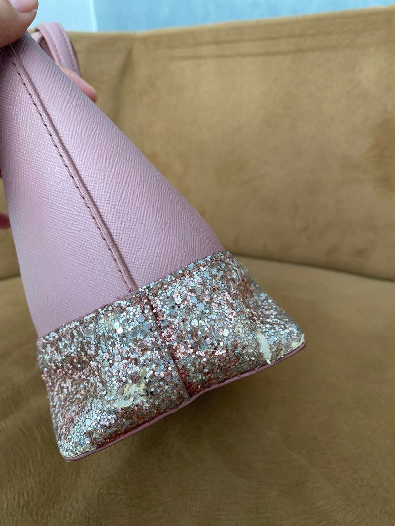 Kate Spade Greta Court Glitter Crossbody Bag Dusty Pink on Carousell