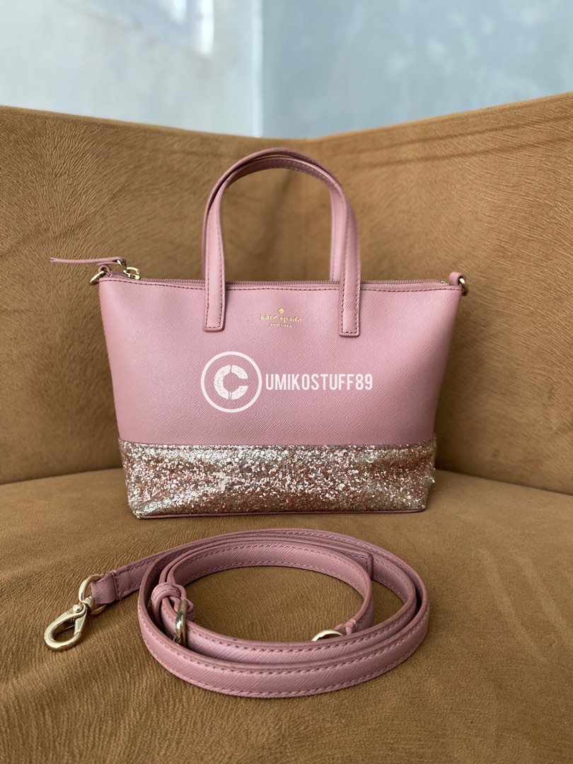 Kate Spade Greta Court Glitter Crossbody Bag Dusty Pink on Carousell
