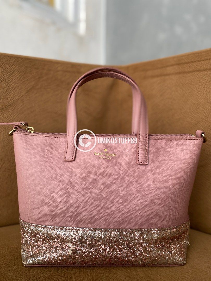 Kate Spade Greta Court Glitter Crossbody Bag Dusty Pink on Carousell