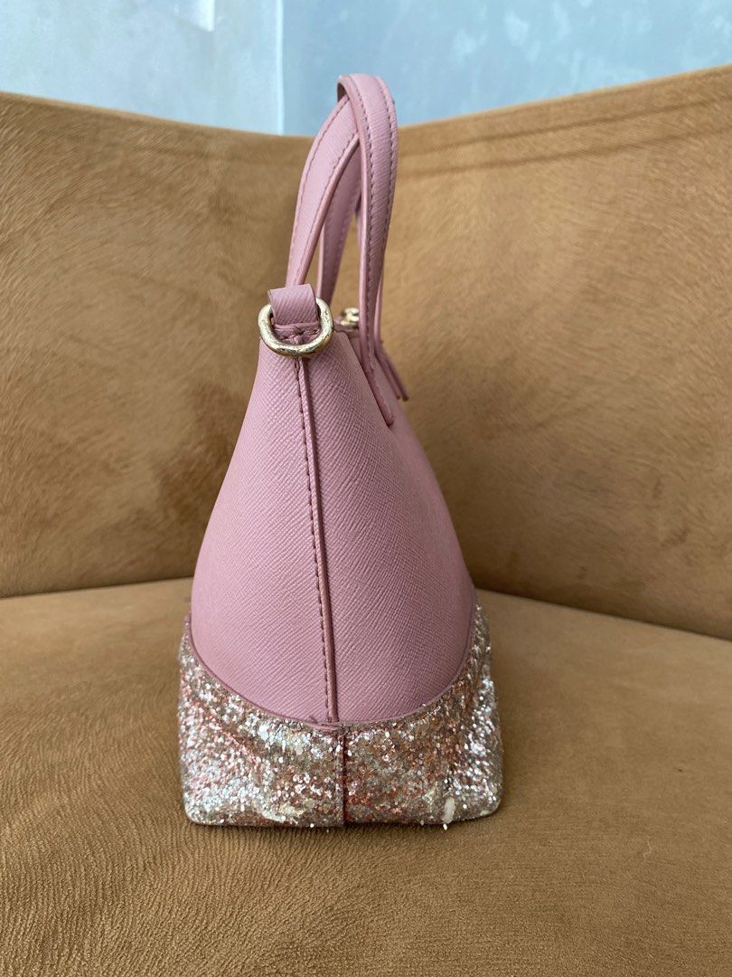 Kate Spade Greta Court Glitter Crossbody Bag Dusty Pink on Carousell
