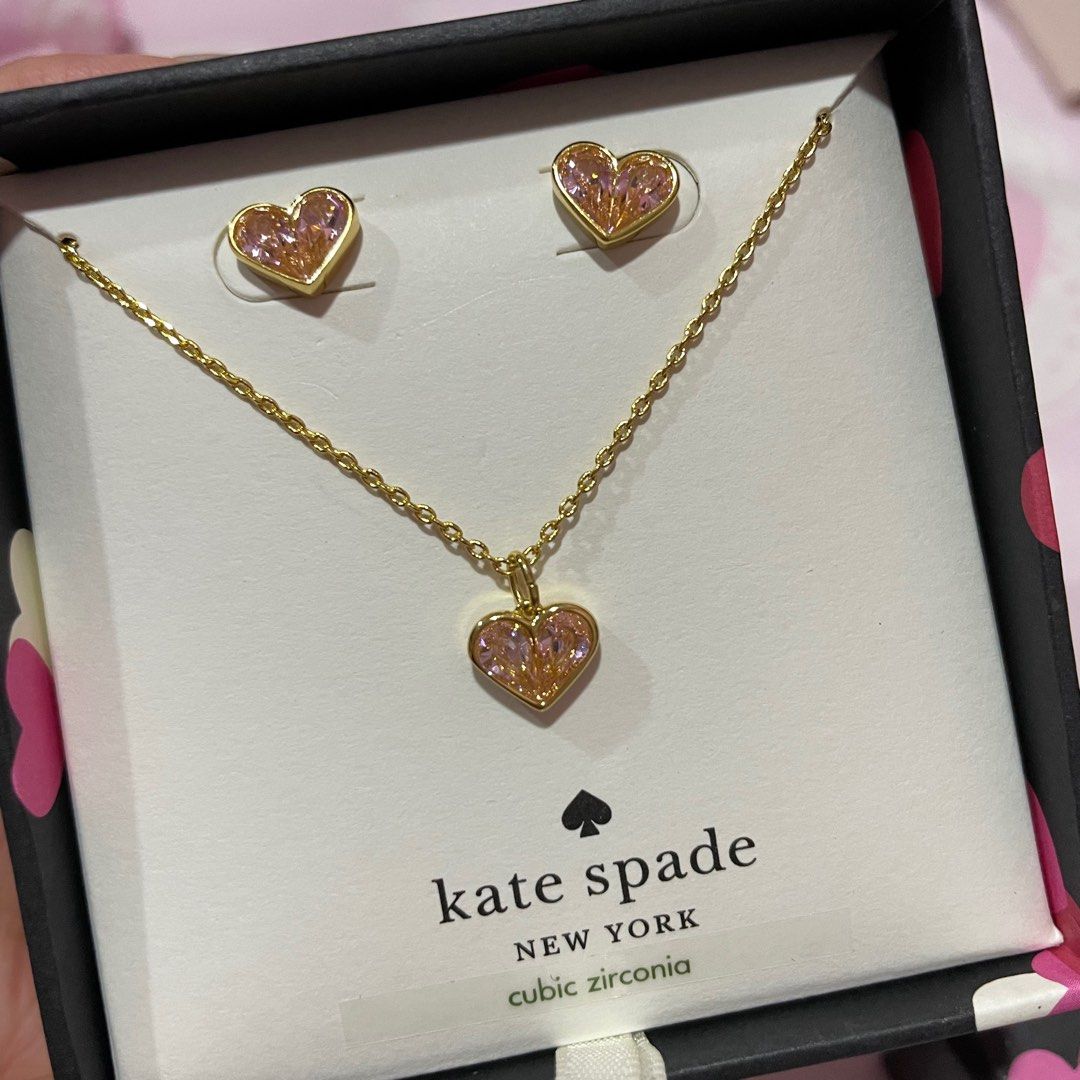Kate spade heart necklace new arrivals and earring set