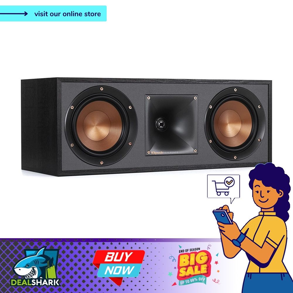Klipsch R-52C Powerful Detailed Center Channel Home Speaker - Black ...