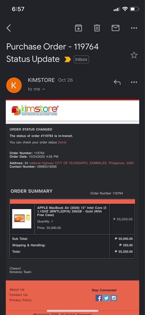 Laptop Mcbook Air 2020 (Category: Laptops & Notebooks) located in Subic. Submitted by chyllbhaby (Listing ID 1238537961, Image 2). Description: prestine condition.