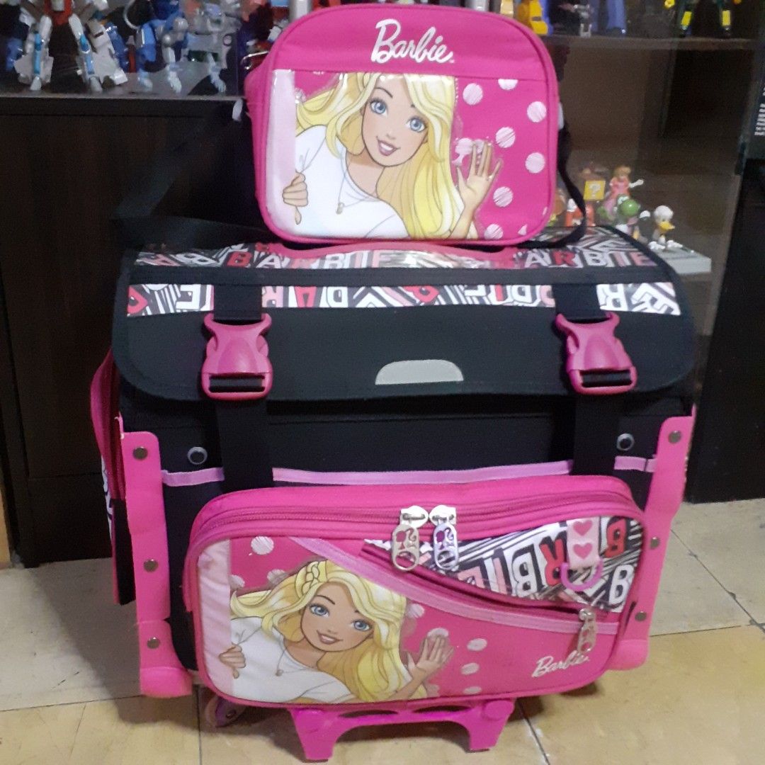 Large Barbie Trolley School Bag Babies Kids Babies Kids