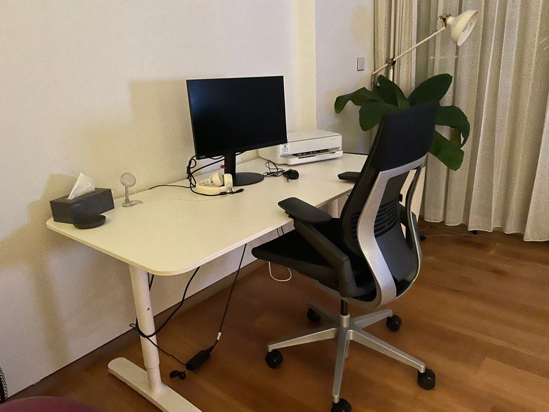 Large IKEA office desk (Bekant), Furniture & Home Living, Furniture