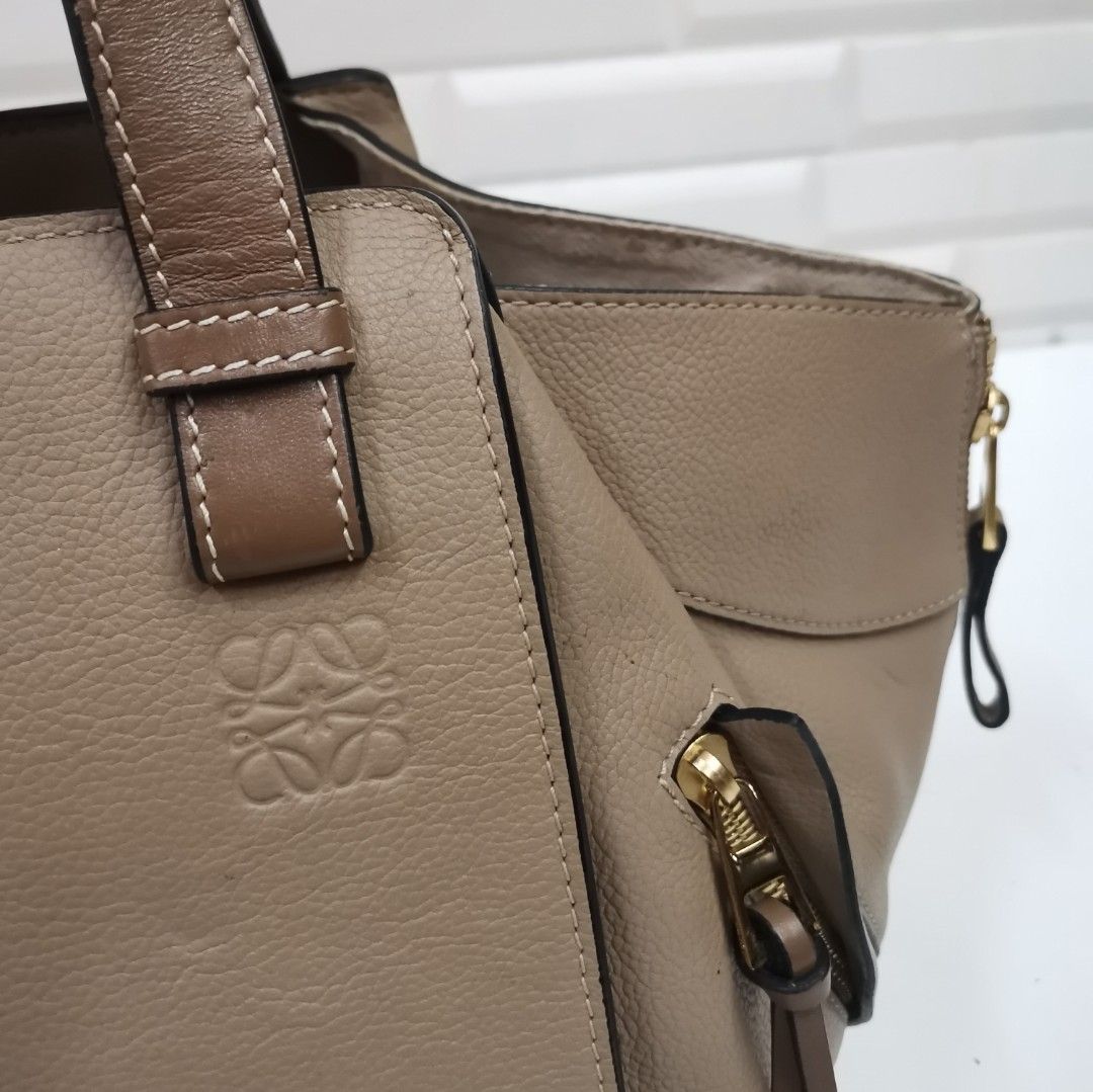 Loewe Hammock Bag Medium 2Way Shoulder Handbag Denim Leather Blue Brown  Gold 201