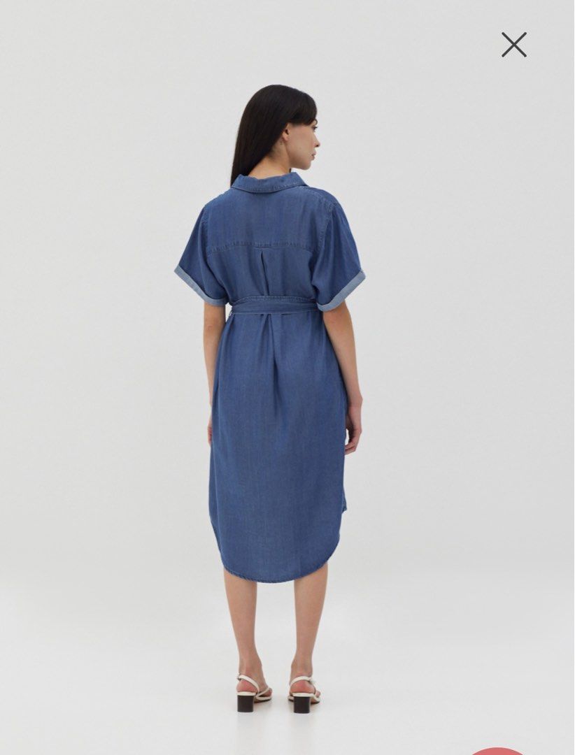 love bonito denim dress Denim Round Neck Shift Mini Dress