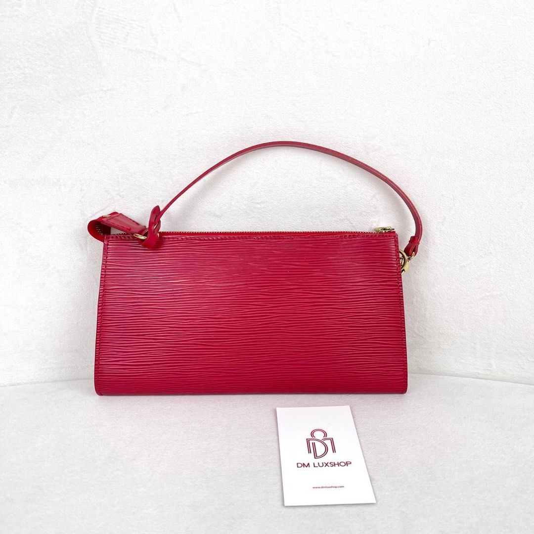 LOUIS VUITTON Epi Leather Red Pochette Accessories Pouch