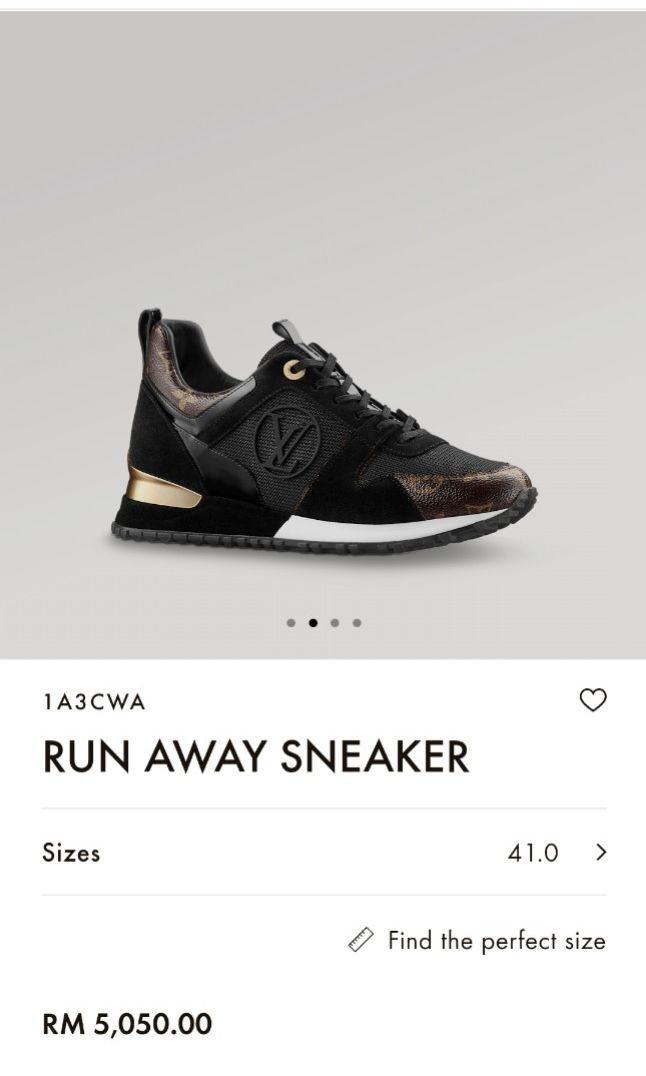 Louis Vuitton Run Away Sneaker BLACK. Size 41.0