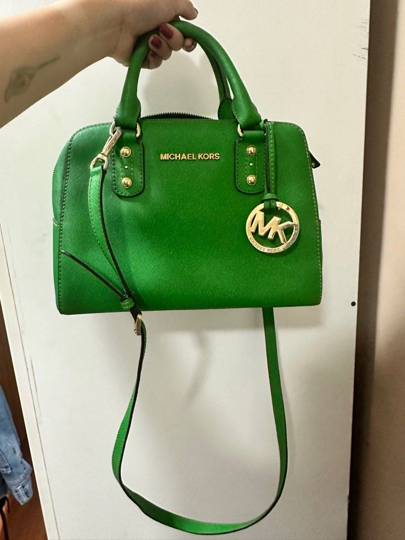 MICHAEL Michael Kors Logo Fob Bowling Bag in Green