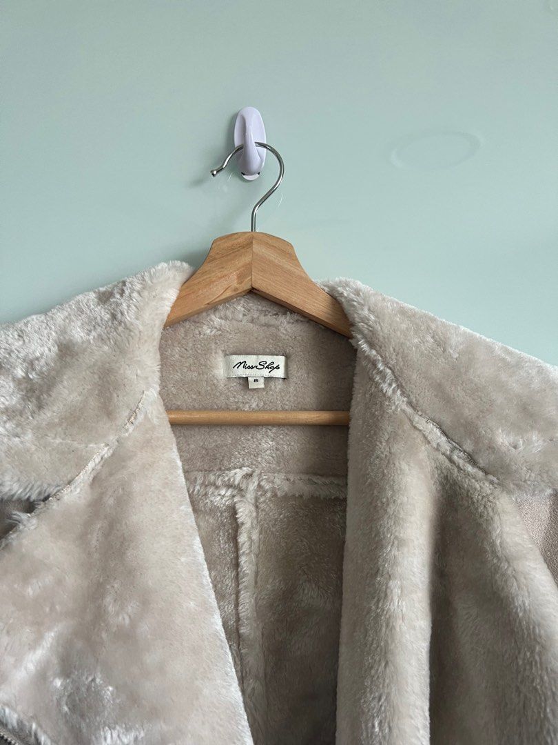 Grey faux suede on sale coat