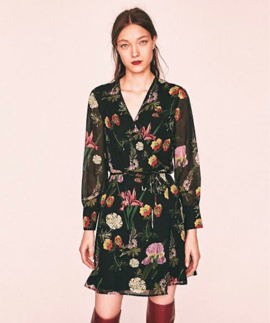 Zara wrap dress on sale