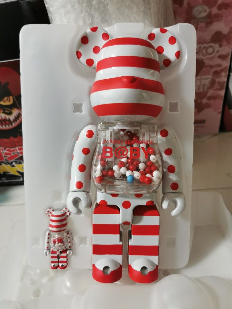 My First Be@rbrick B@by Red & Silver Chrome Ver. 100% & 400% Bearbrick  World Wide Tour 3