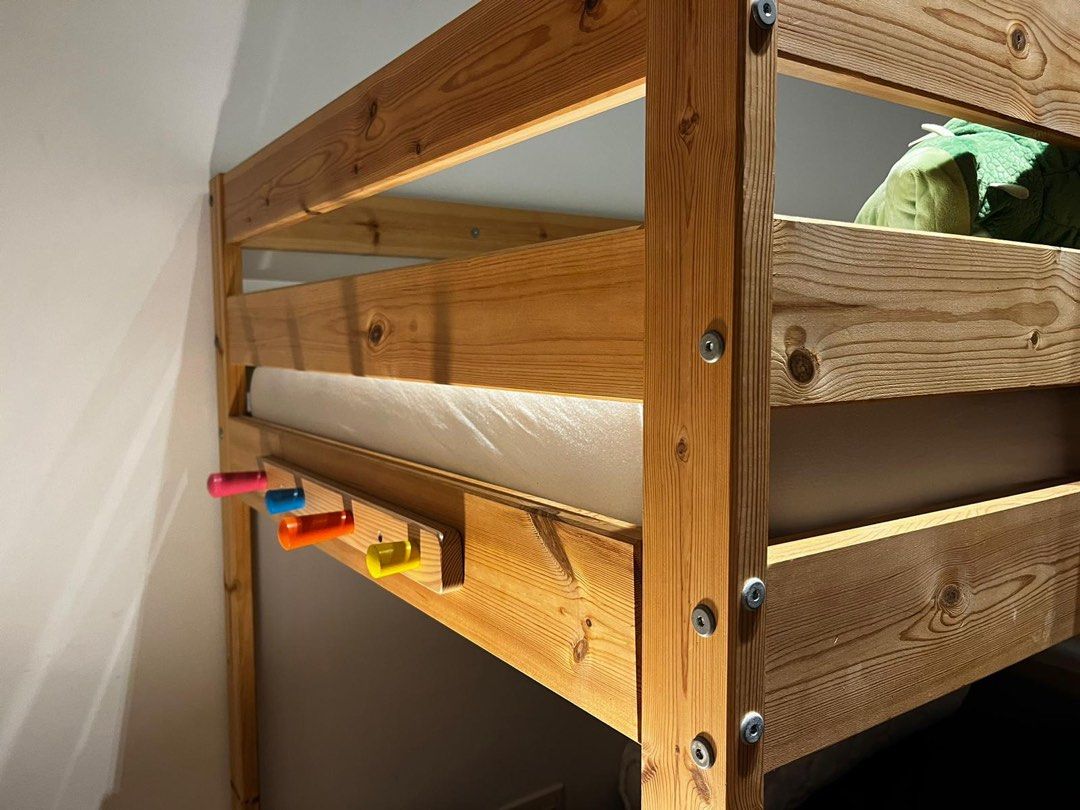 Mydal Bunk bed frame, pine, 90x200 cm ikea, Furniture & Home Living