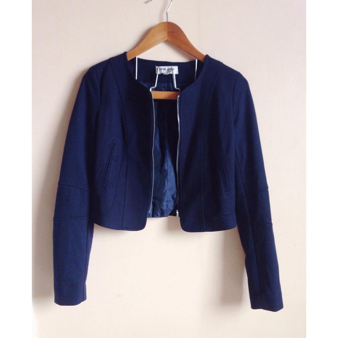 SALE SALE Navy Blue Crop Blazer