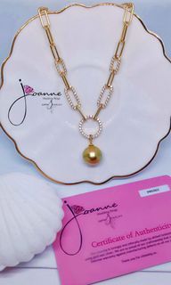 Necklace / South Sea Pearl  Necklace  / Gold Diamond Necklace / We accept Credit Card Payment