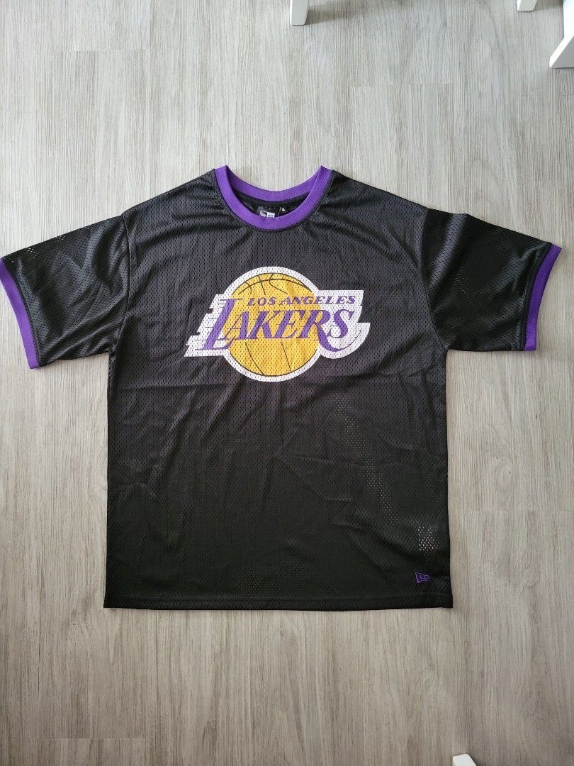 New Era LA Lakers oversized mesh t-shirt in black