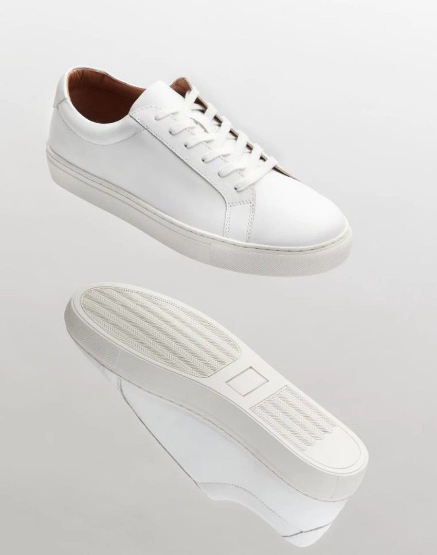 White leather trainers sale