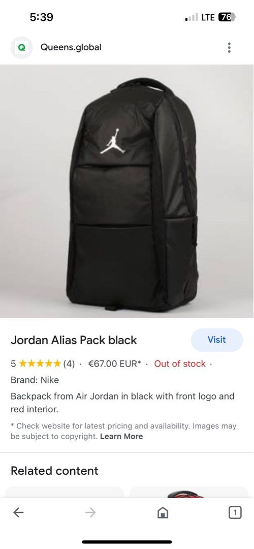 Jordan hotsell alias backpack