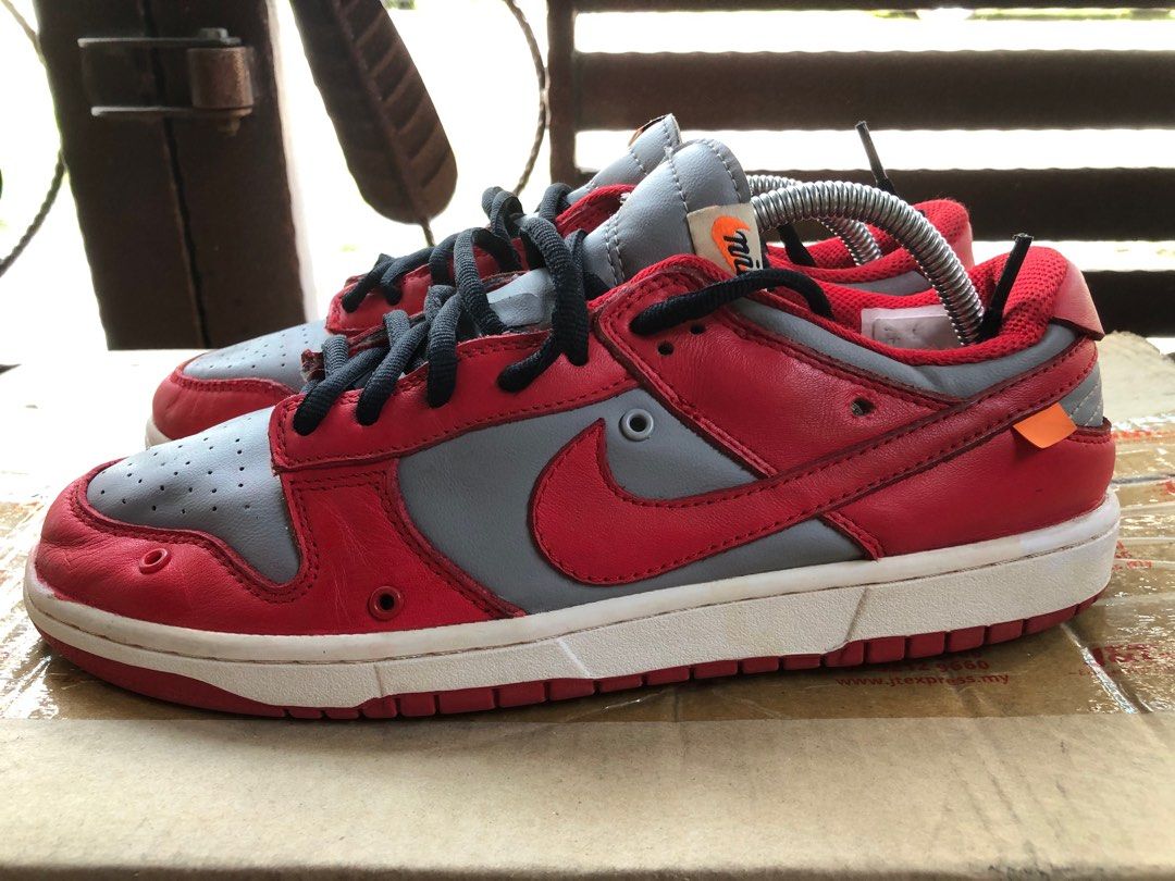Off white nike sb dunk low university red online