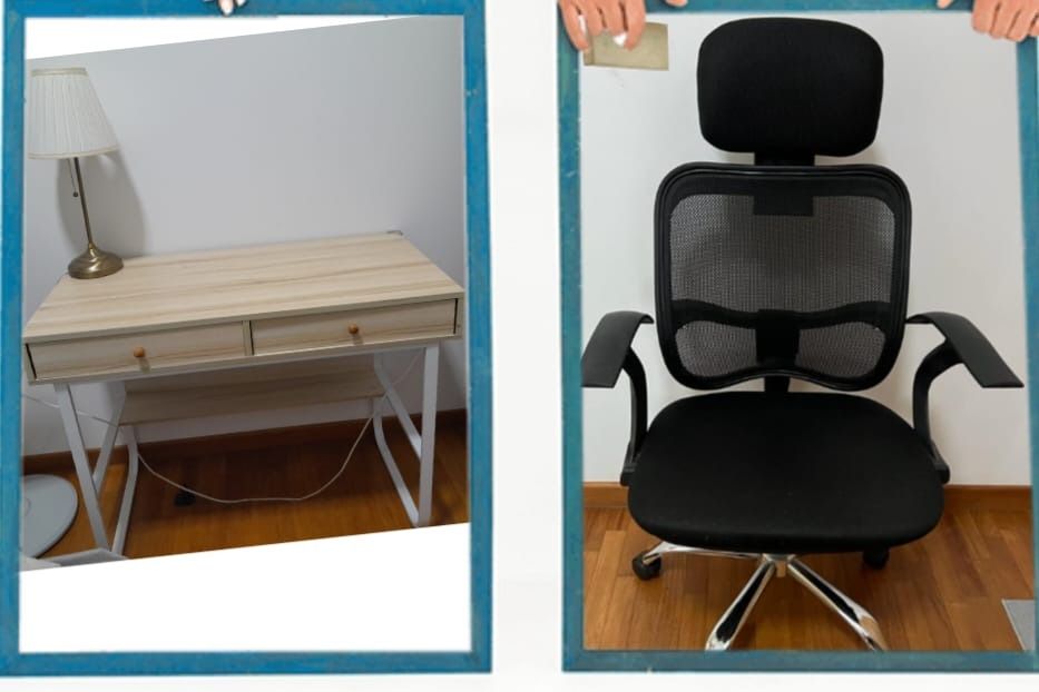 Office Chair and Table Combo for Sale, Furniture & Home Living