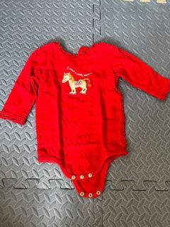 Okie Dokie Long Sleeves Onesie Red