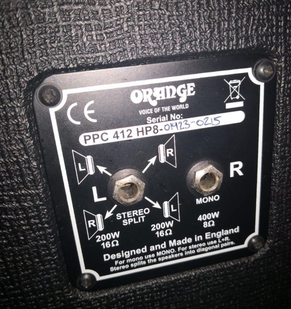 Orange ppc412 England black tolex, Hobbies & Toys, Music & Media ...