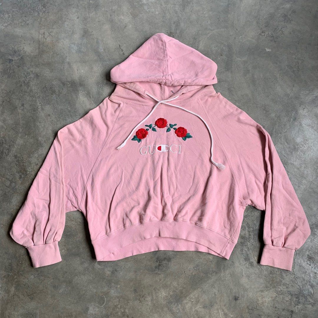 Pink gucci hoodie women's clearance