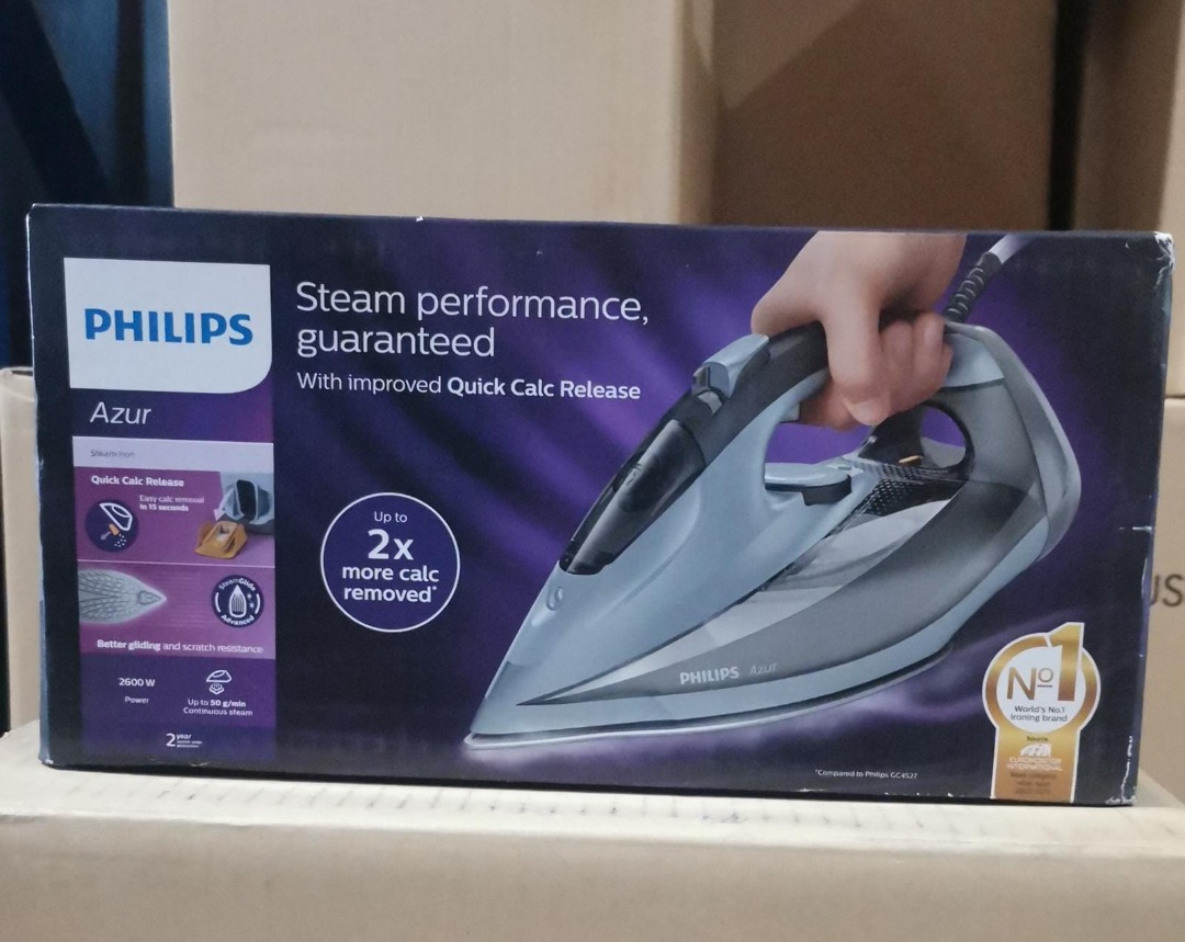 Philips Azur Steam 2400W Iron with Quick Calc Release System GC4533, TV & Home Appliances