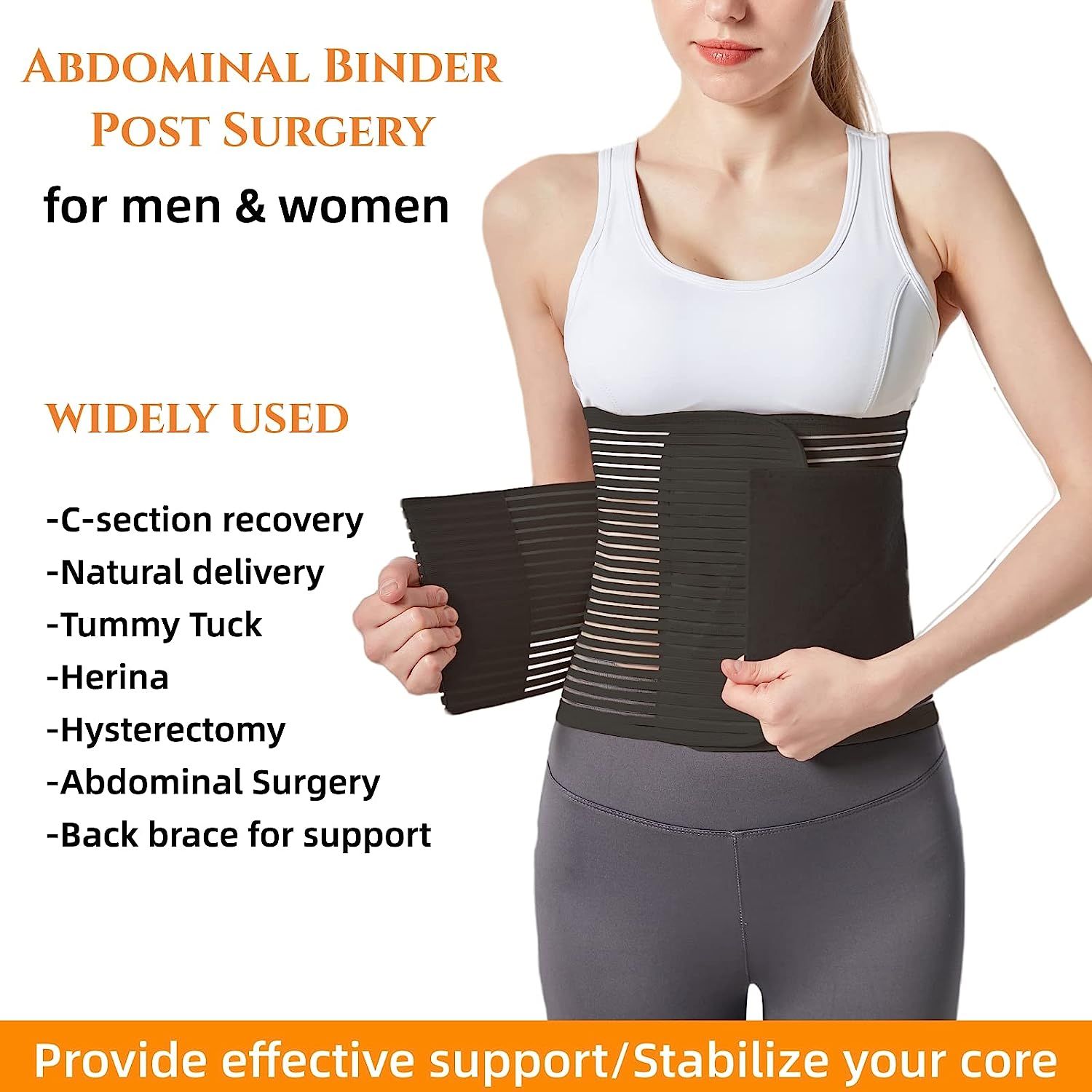 Postpartum Belly Band Breathable C Section Abdominal Binder for Post  Maternity Tummy Recovery Wrap Tummy Control Belly Belt, Health & Nutrition,  Braces, Support & Protection on Carousell