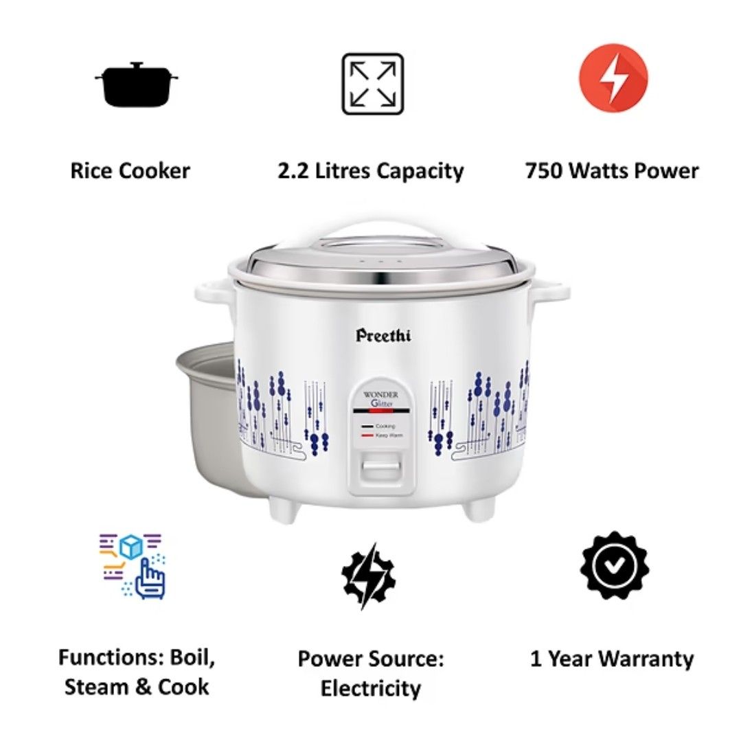 Preethi rice cooker 1.8 top