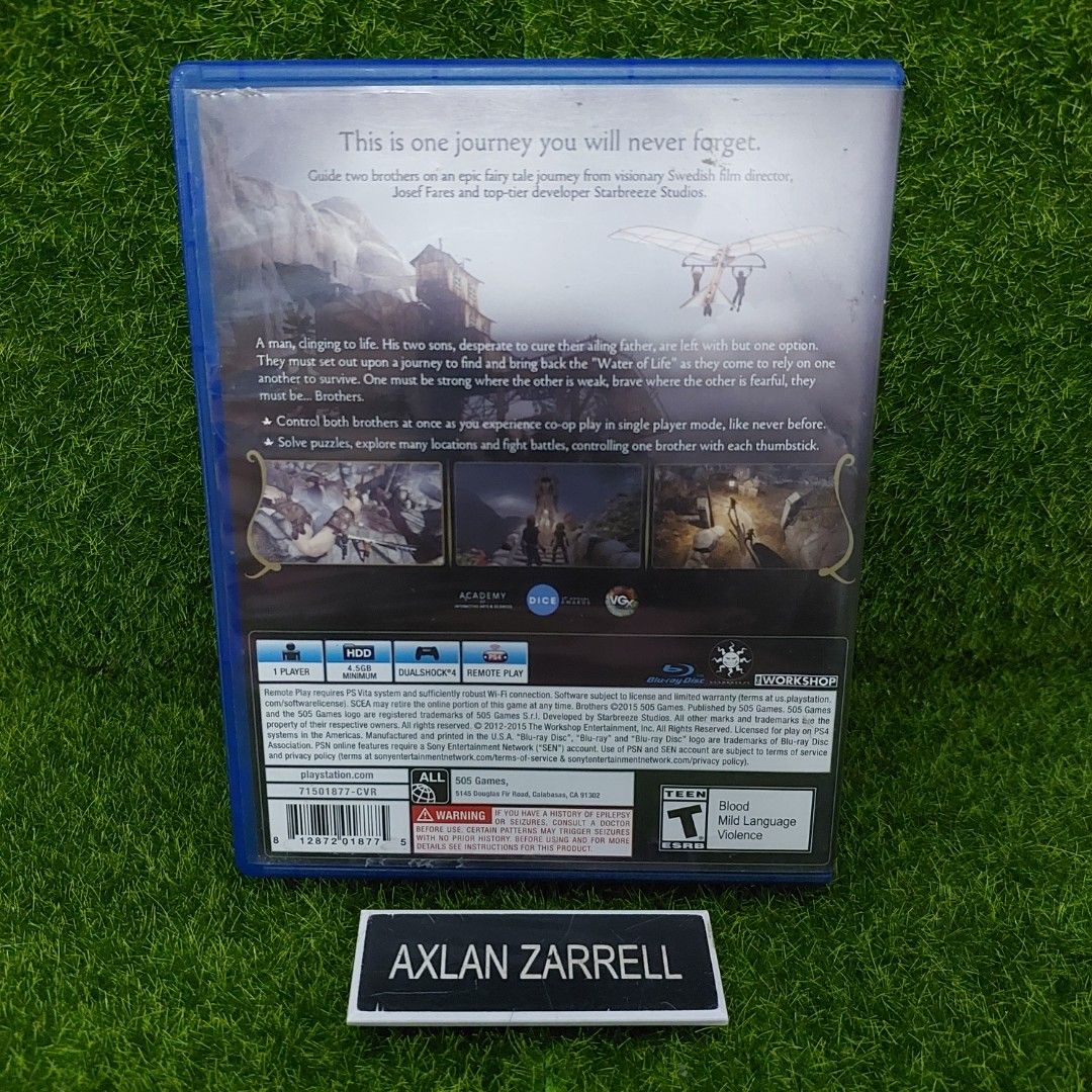 PS4 Brothers A Tale Of Two Sons (Game Of The Year) GOTY ESRB R1, Video