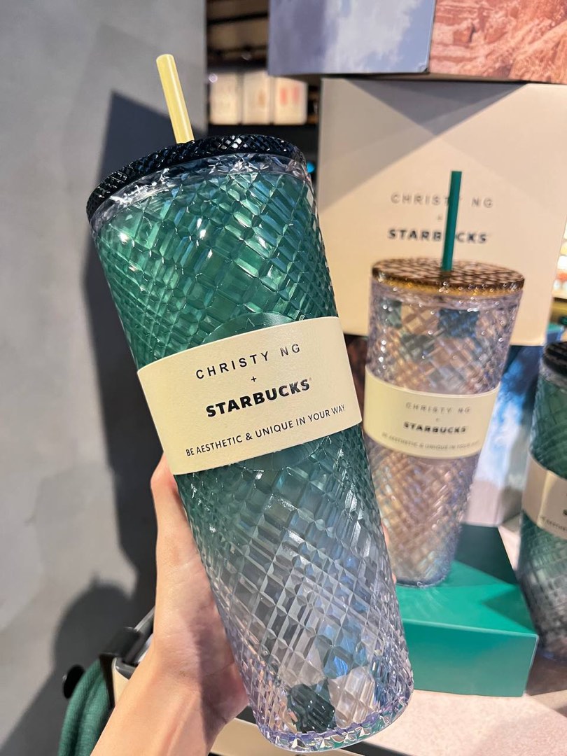 🆕 Christy Ng x Starbucks Cold Cup 24oz Iced Venti Trenta Outdoor  Collection Green Yellow Gold Tumbler Beige, Furniture u0026 Home Living,  Kitchenware u0026 Tableware, Water Bottles u0026 Tumblers on Carousell