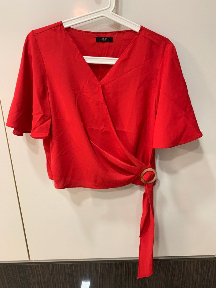 Red discount chiffon wrap