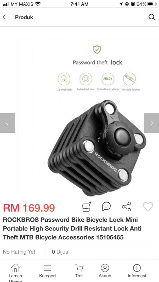 Rockbros cube 2025 bike lock