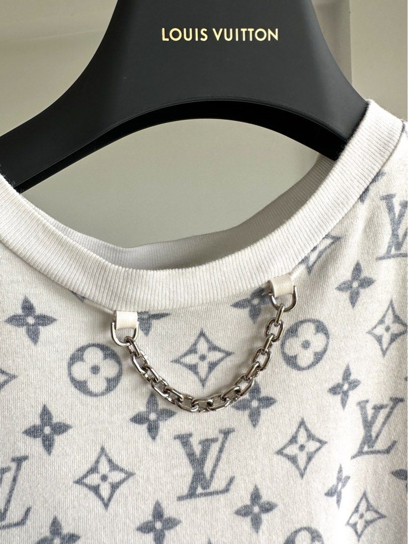 Reserved) LV Escale Printed T-Shirt Monogram Chain Detail Top Tee
