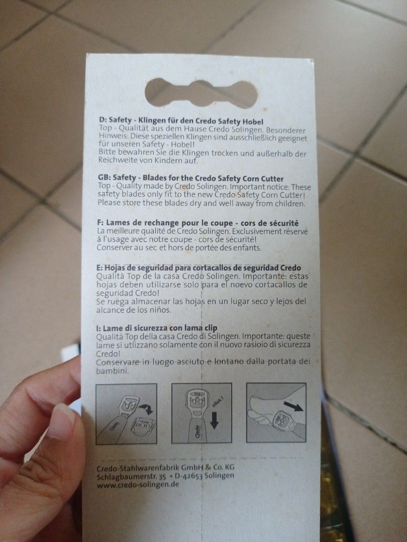 Safety blades for Credo corn cutter, Beauty & Personal Care, Foot Care